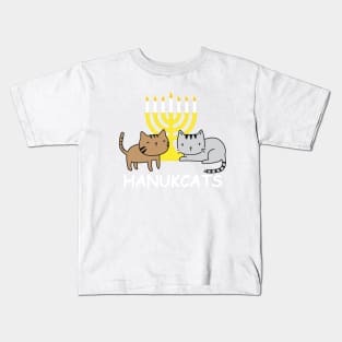 Happy Hanukkah - Hanukcats! Funny Cat lover Hannukah gifts Kids T-Shirt